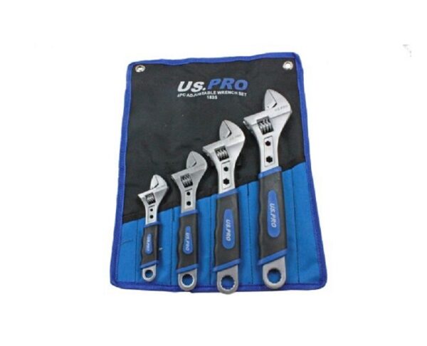 US Pro 4 Pc Adjustable Wrench Set